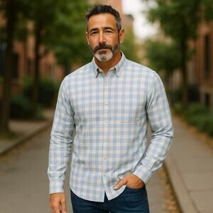 Lauren Ralph Lauren Men's Button Front Plaid Long Sleeve Shirt Small Vintage